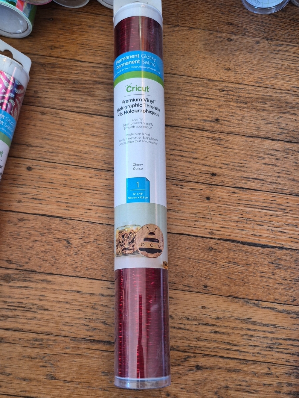 Cricut Cherry Red Premium Holographic Vinyl Roll